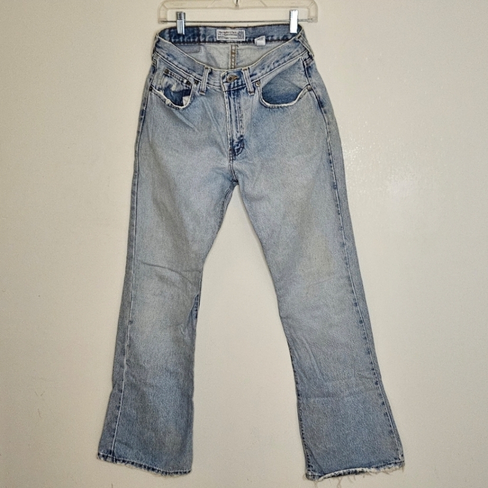 Abercrombie & Fitch Boot Cut Flair Lightly Distressed Jeans
